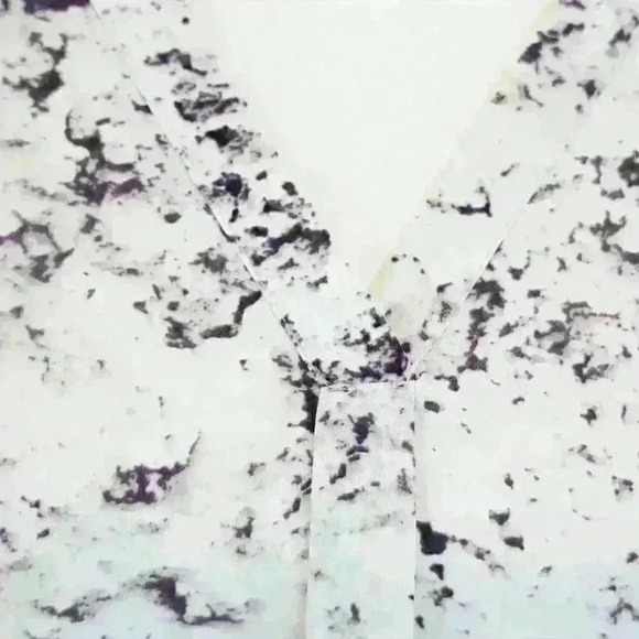 Saint Tropez West White & Purple Marbled Long Sleeve Button Up Blouse Size Small - Picture 2 of 8